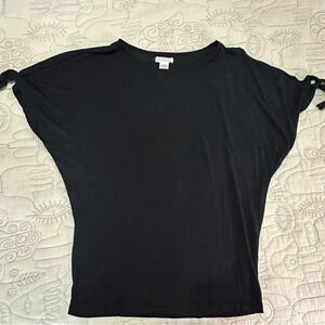 Velvet by Graham & Spencer Modal Drapey Top Split Sleeves Tie Details Size L